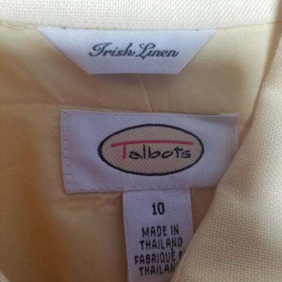 Talbot's Women's Pastel Yellow Irish Linen Blazer Sz 10 - Picture 3 of 5